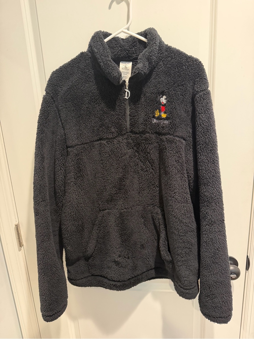 Disney Disneyland Black Sherpa Pullover with Mickey Embroidery